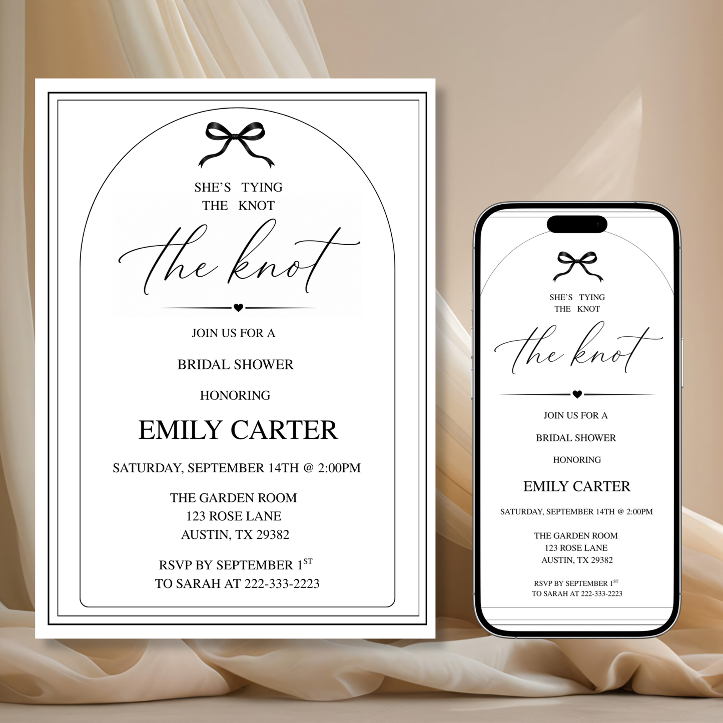 She's Tying The Knot Bridal Shower Invitation