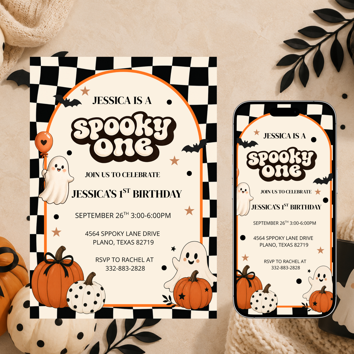 Spooky One Birthday Invitation
