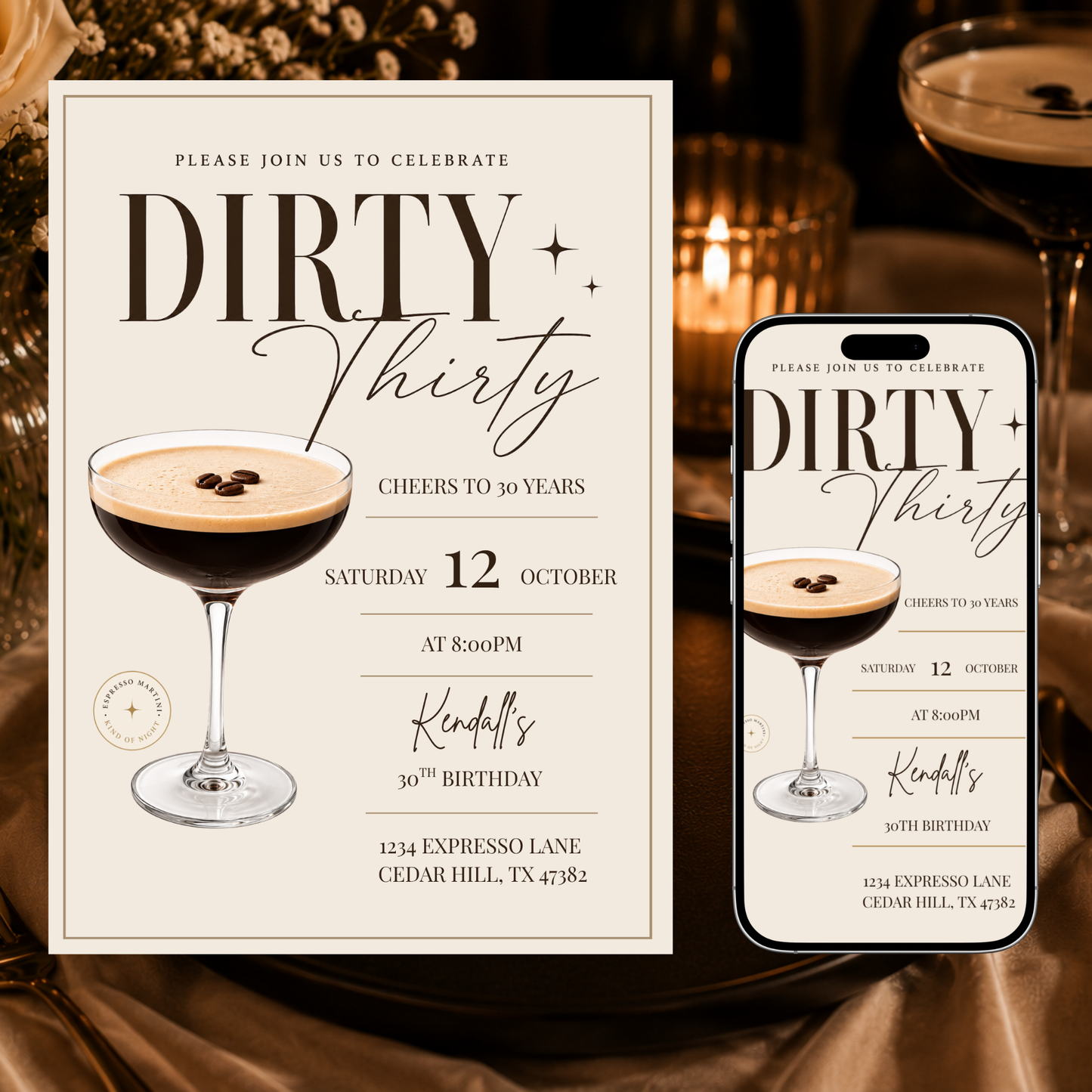 Dirty Thirty Birthday Invitation