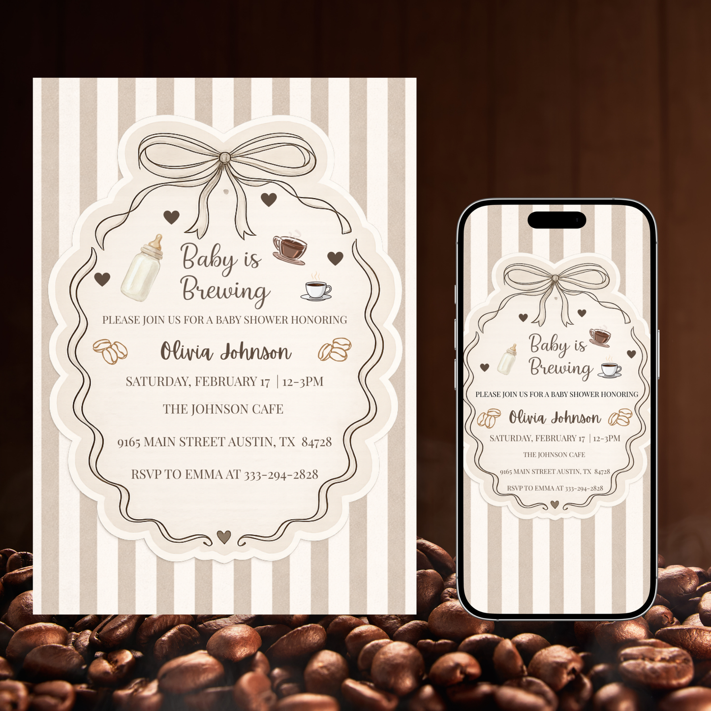 Baby Is Brewing Baby Shower Invitation