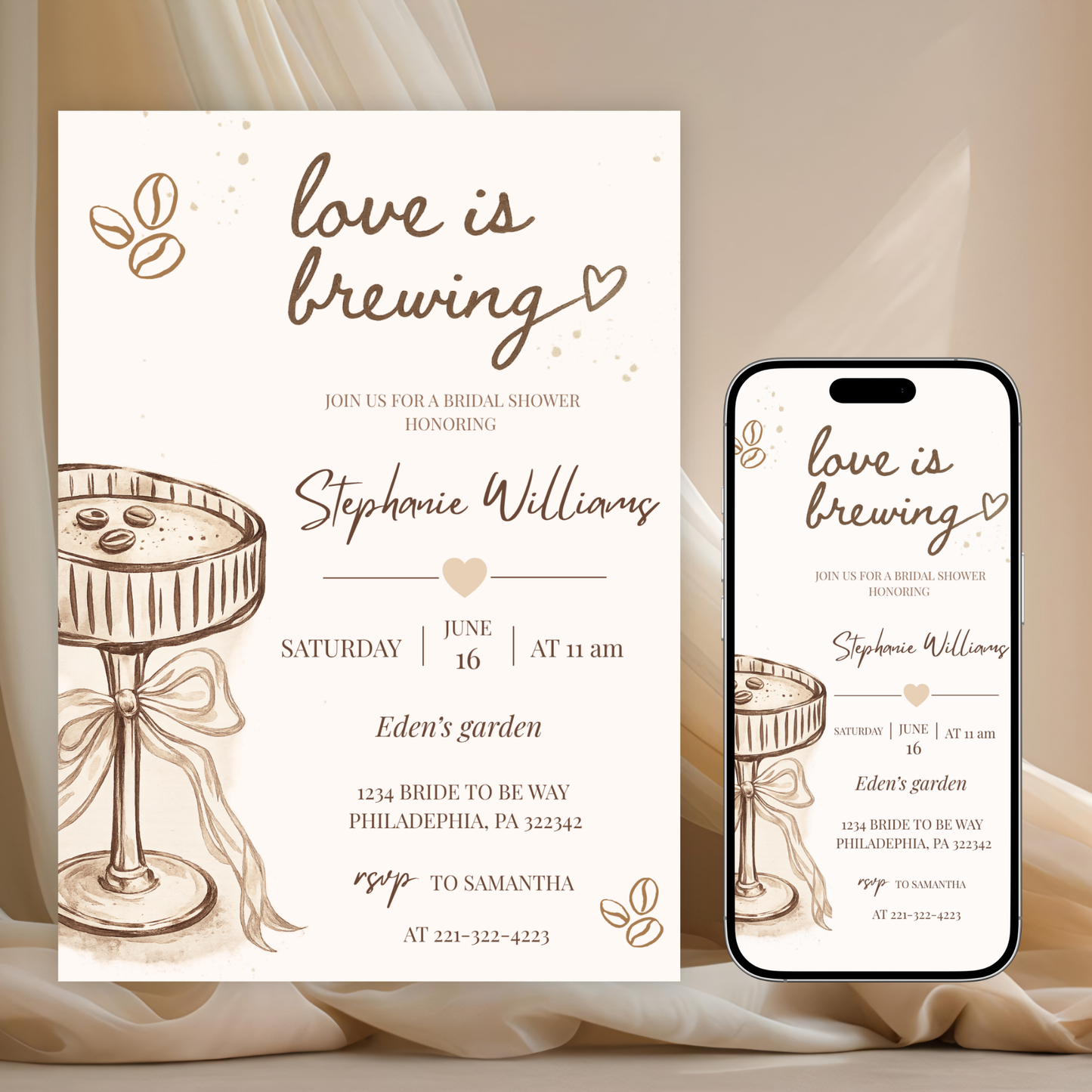 Love is Brewing Bridal Shower Invitation