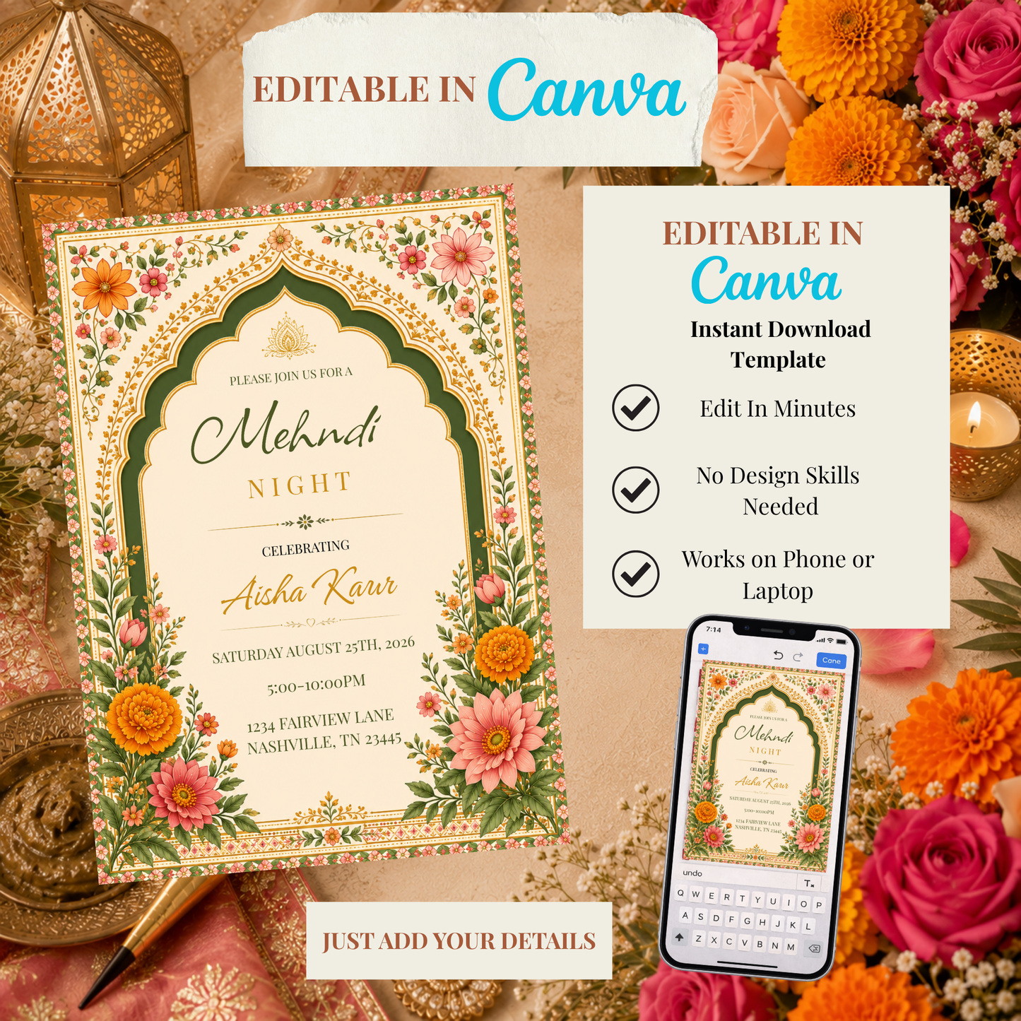 Mehndi Night Invitation