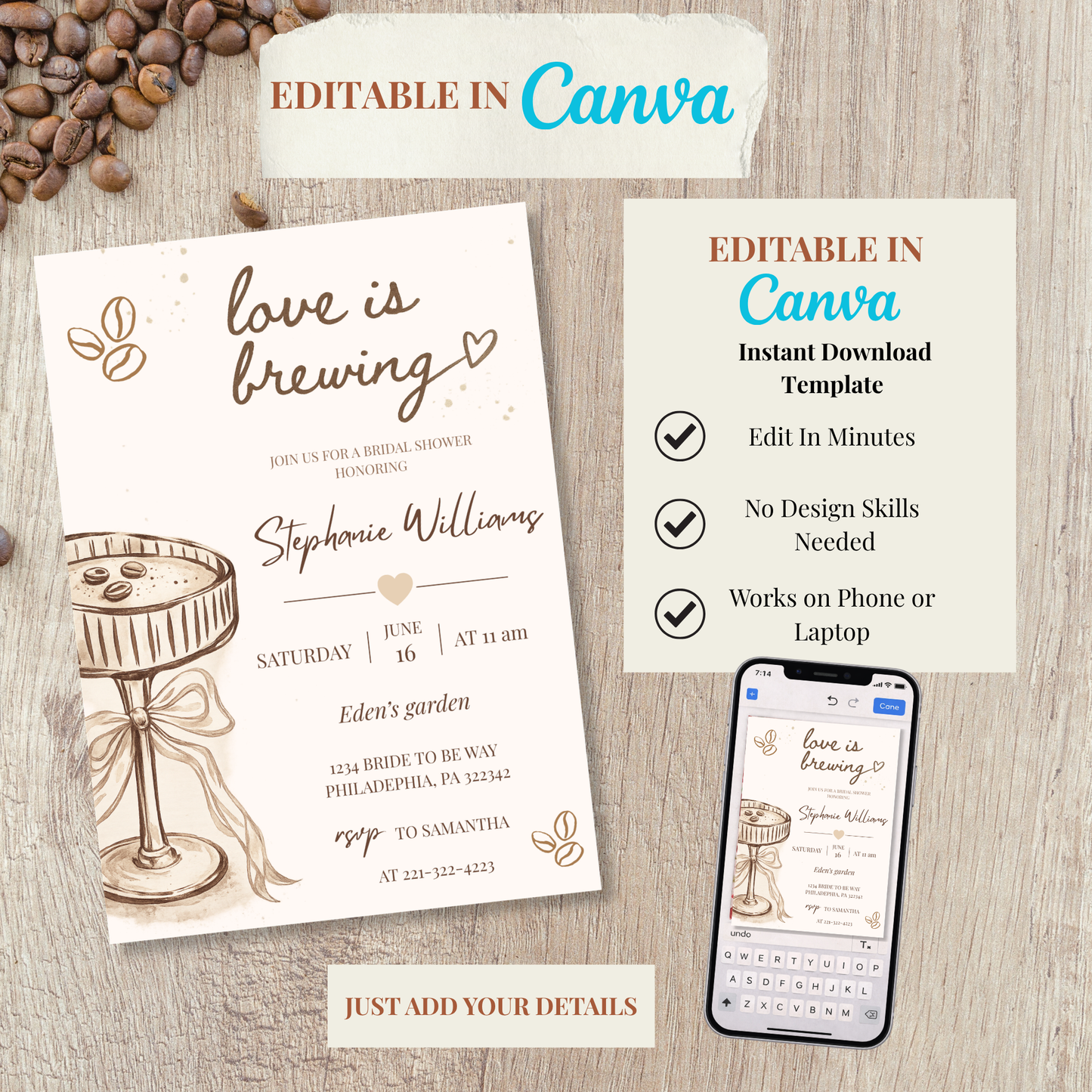 Love is Brewing Bridal Shower Invitation