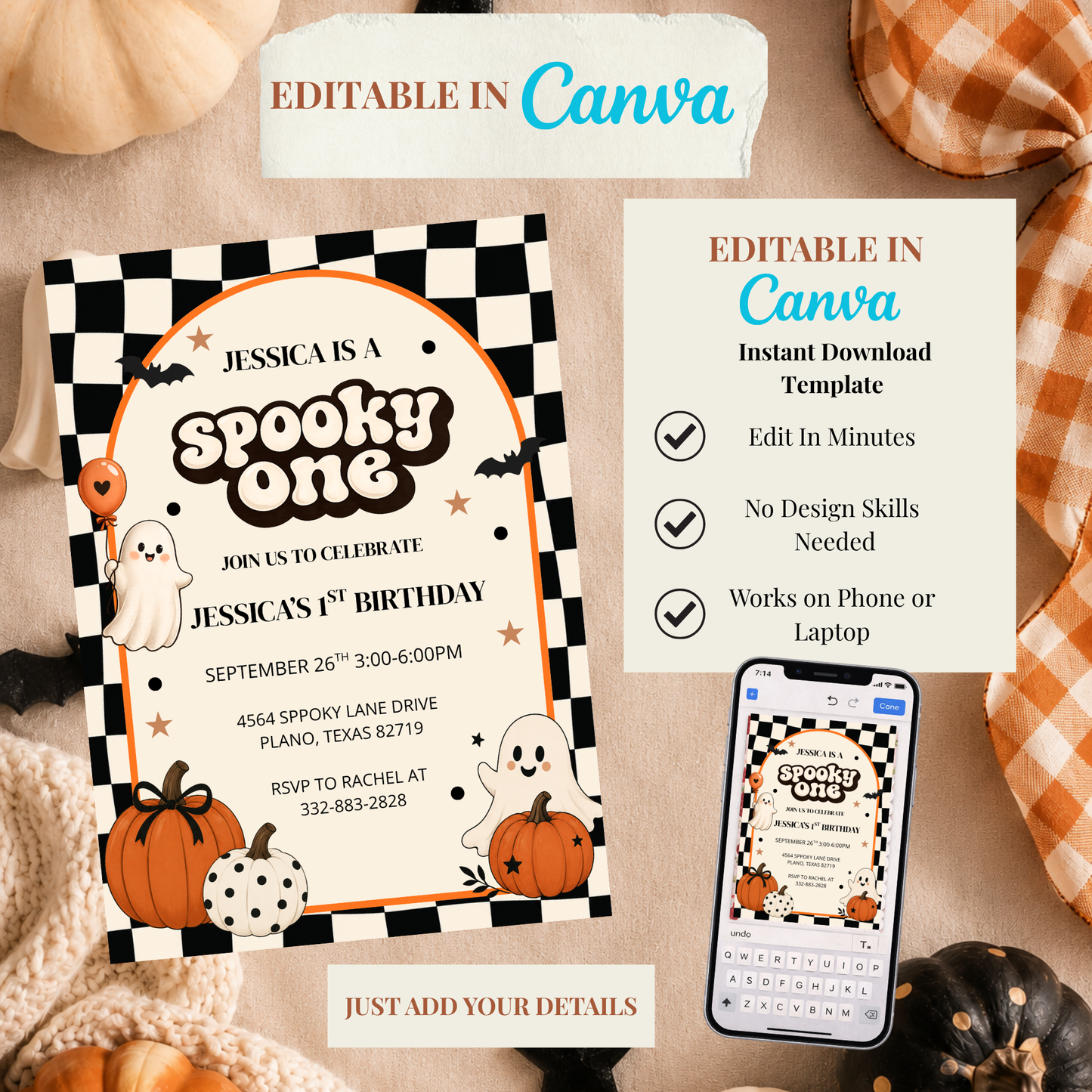 Spooky One Birthday Invitation