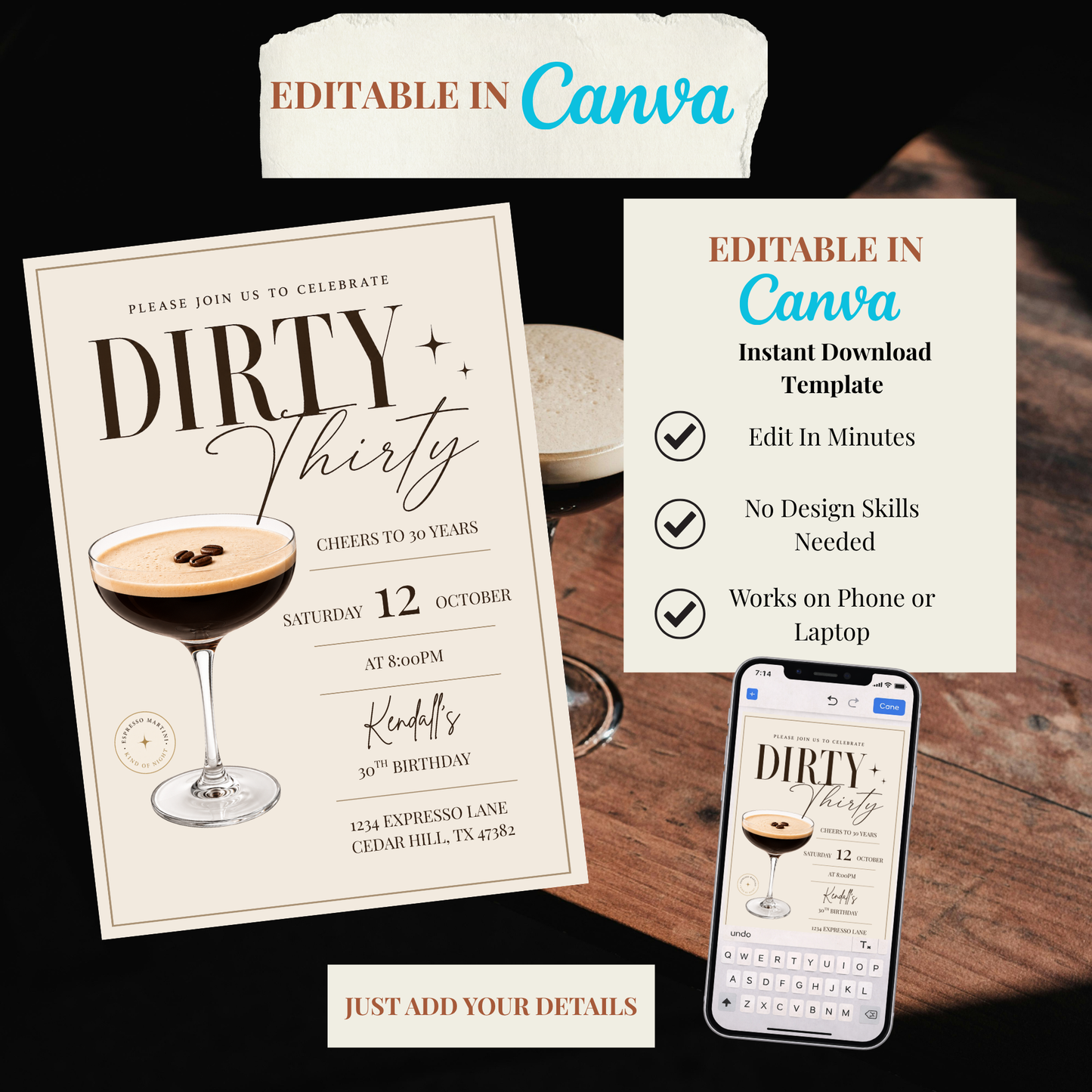 Dirty Thirty Birthday Invitation