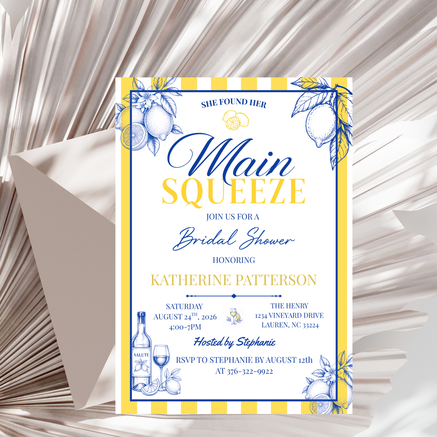 She Found Her Main Squeeze Bridal Shower Invitation