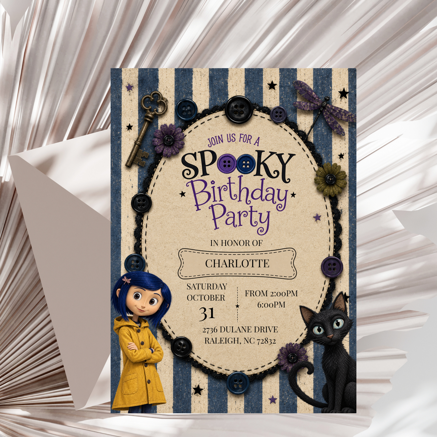 Coraline Birthday Invitation
