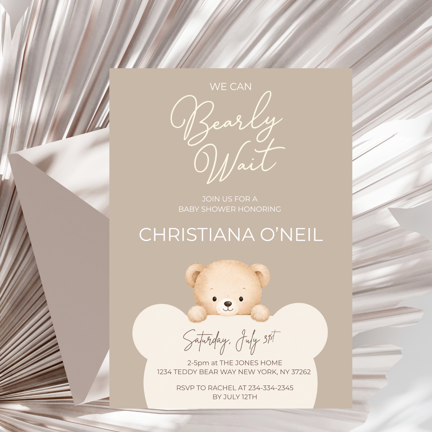 We Can Bearly Wait Baby Shower Invitation