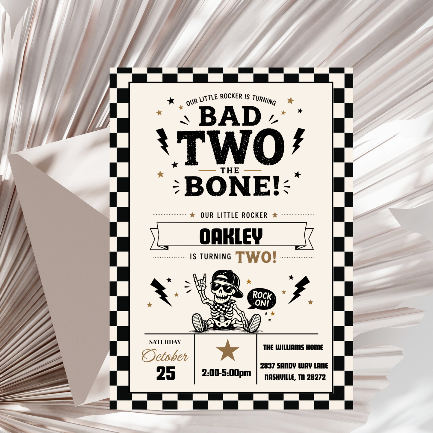 Bad Two the Bone Birthday Invitation
