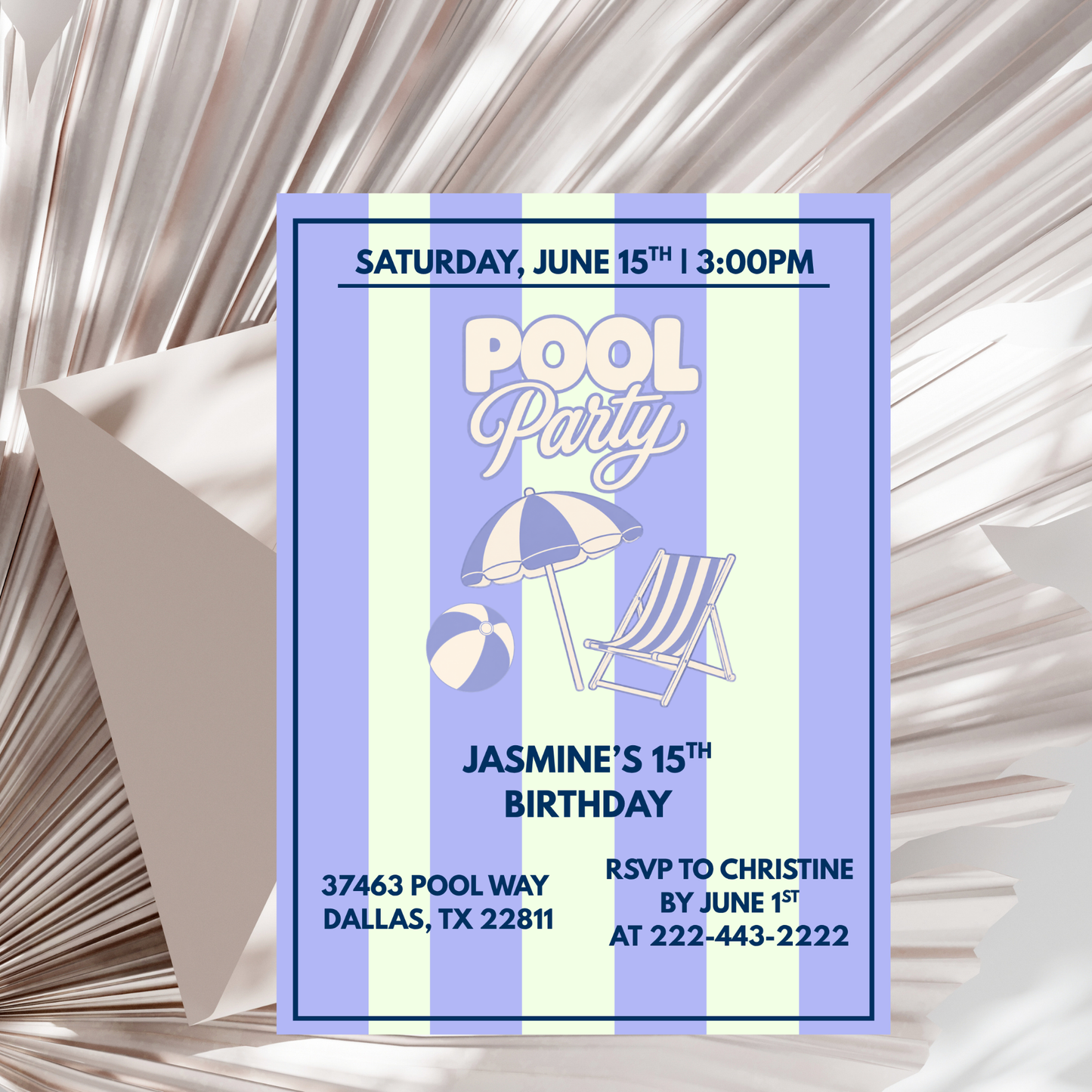 Pool Party Birthday Invitation