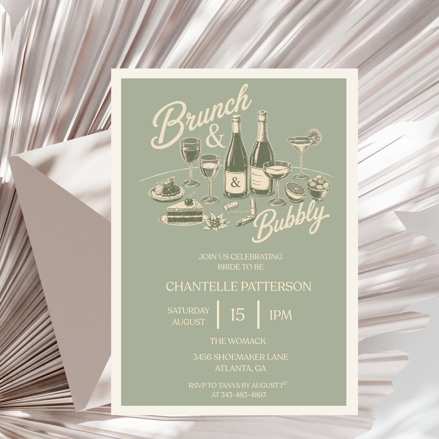 Brunch and Bubbly Bridal Shower Invitation