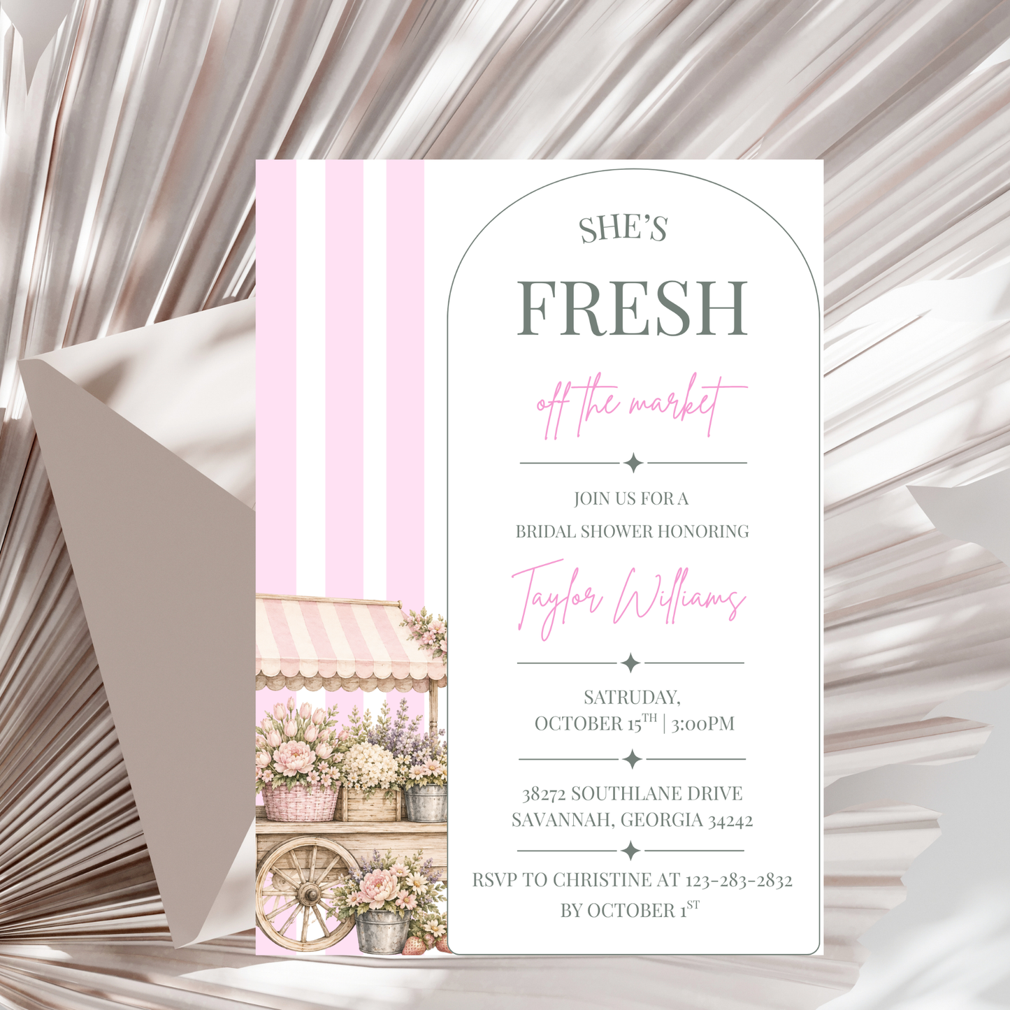 She's Fresh Off the Market Bridal Invitation