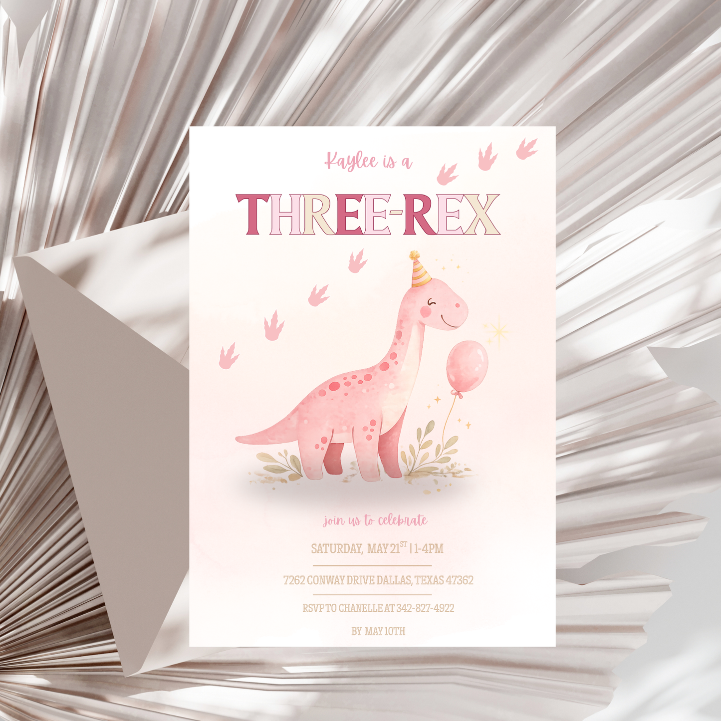 3-Rex Birthday Invitation