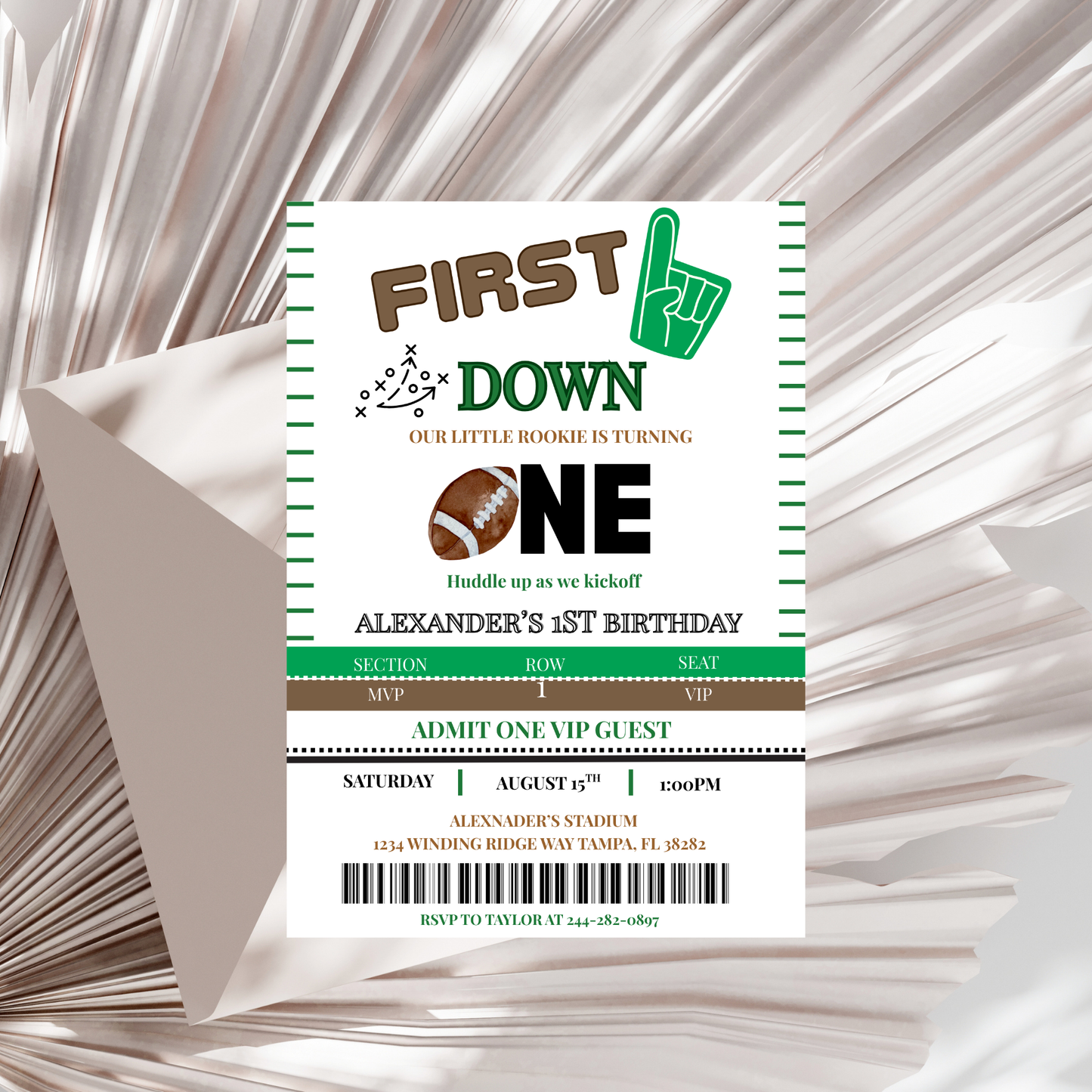 First Year Down Invitation