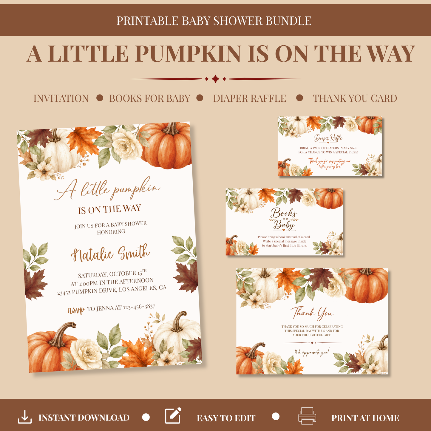 A Little Pumpkin Baby Shower Bundle
