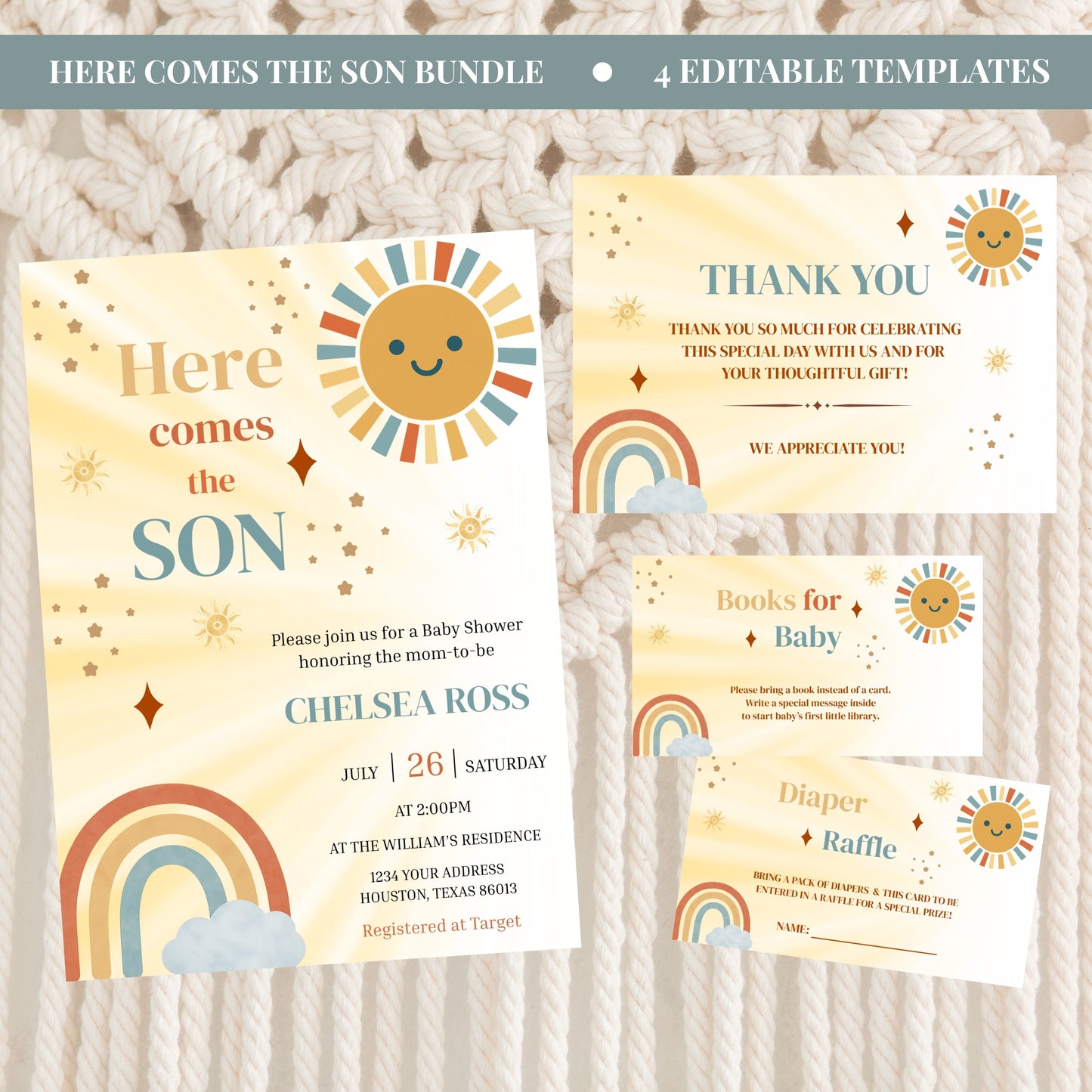 Here Comes the Son Baby Shower Bundle