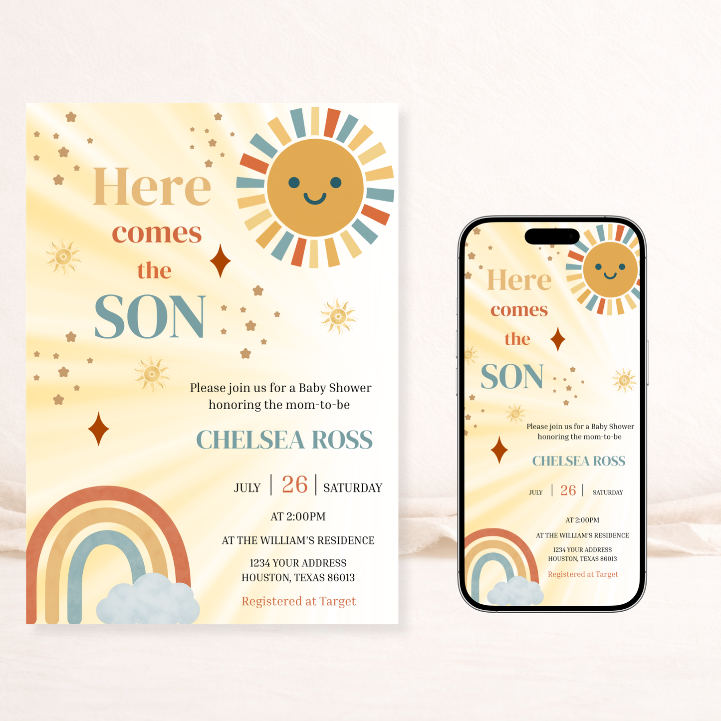Here Comes the Son Baby Shower Invitation