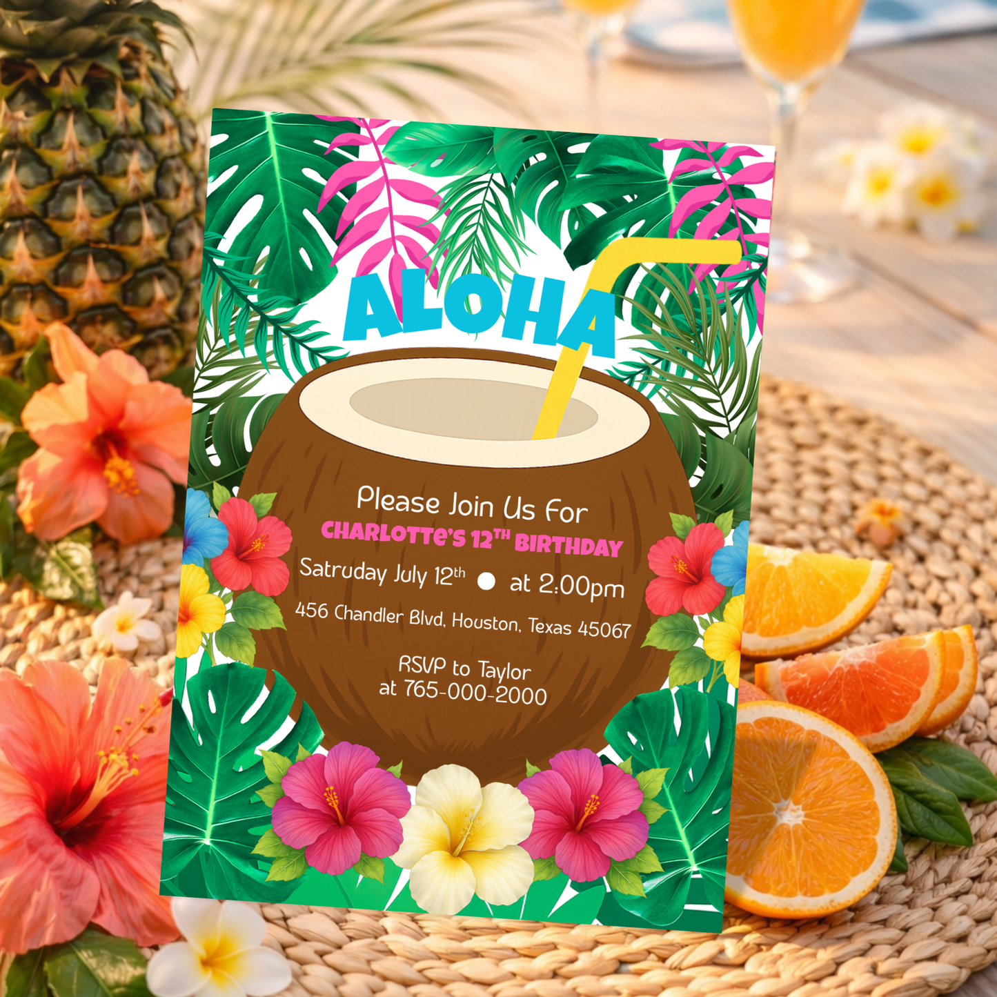Tropical Birthday Invitation