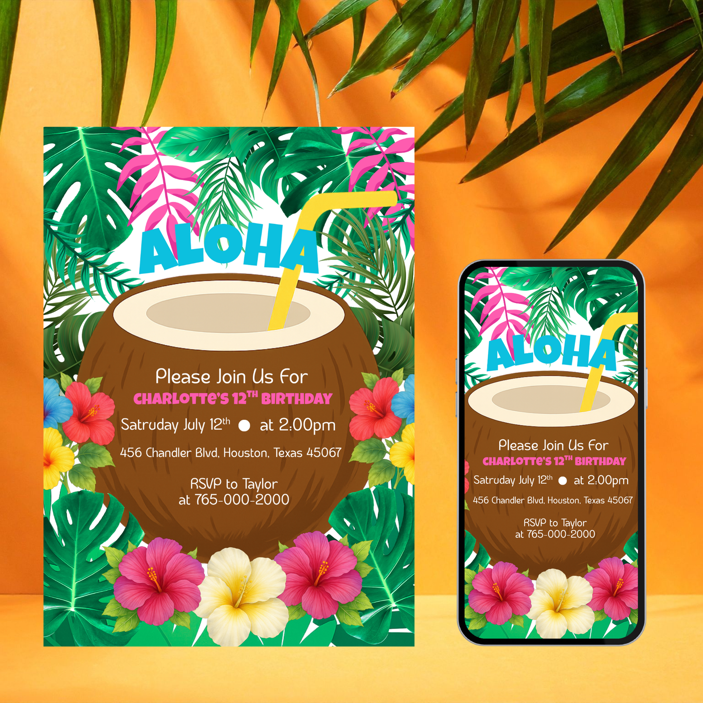 Tropical Birthday Invitation