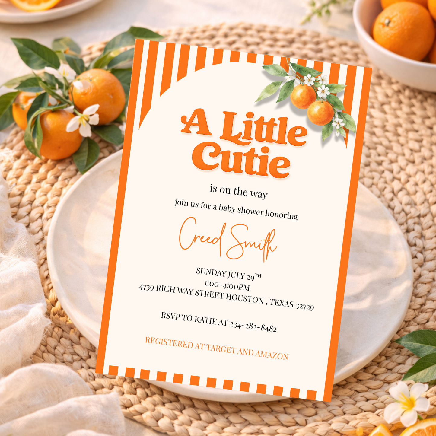 A Little Cutie Baby Shower Invitation