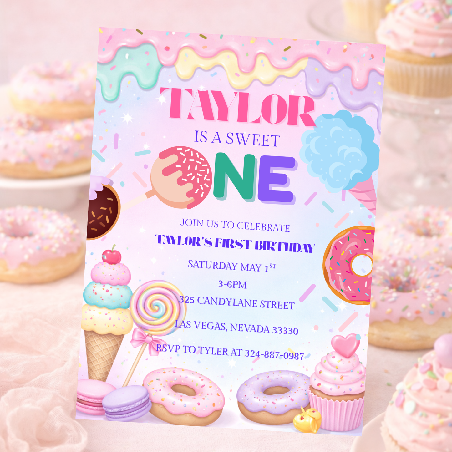 Sweet One First Birthday Invitation