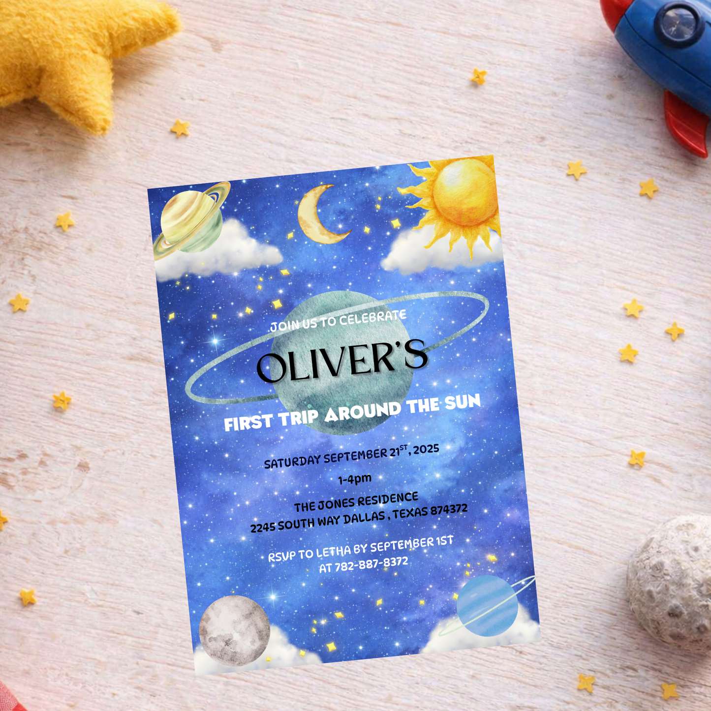 First Trip Around the Sun Invitation