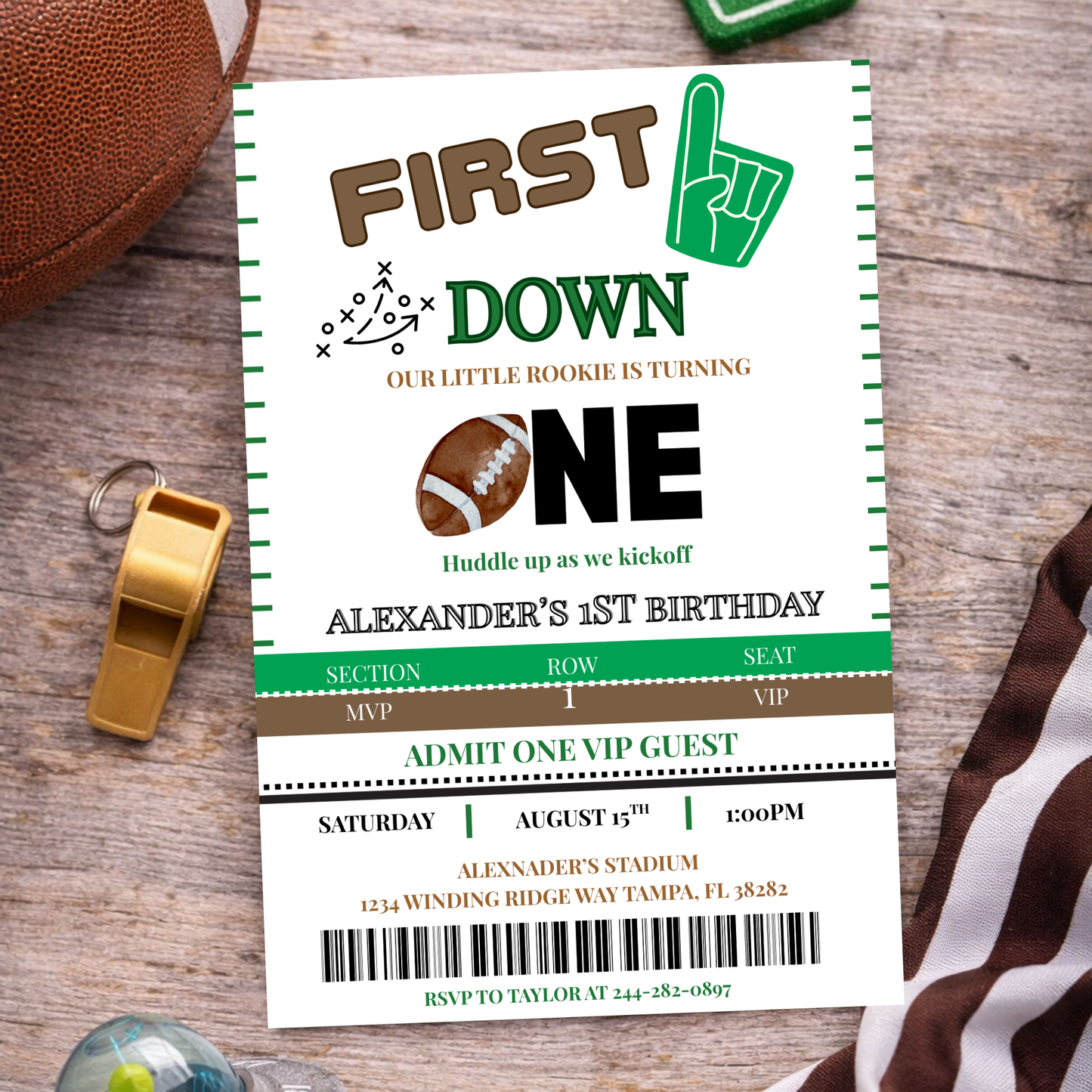 First Year Down Invitation