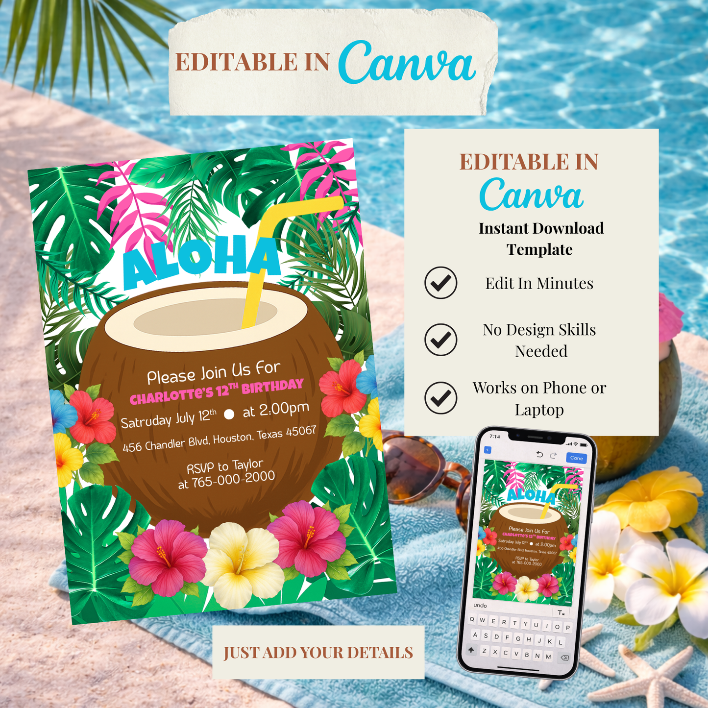 Tropical Birthday Invitation