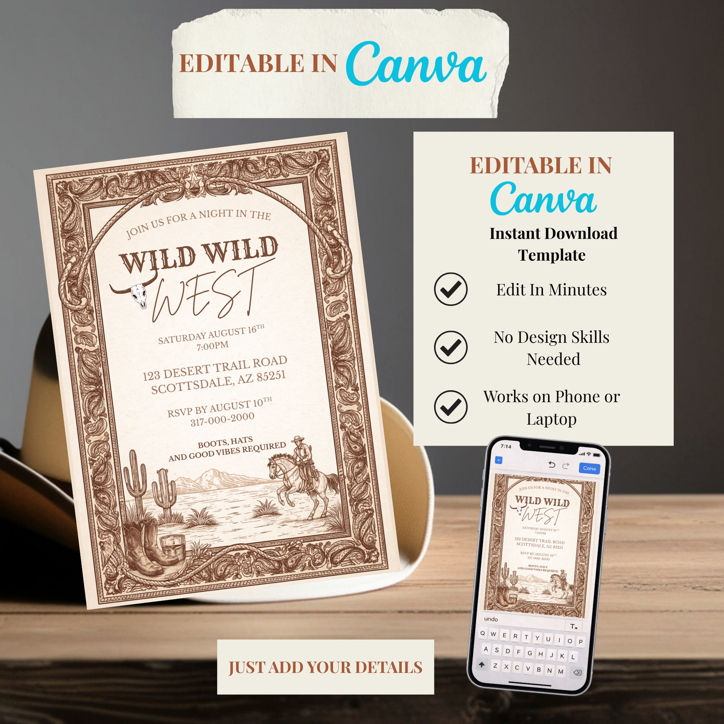 Wild West Birthday Invitation