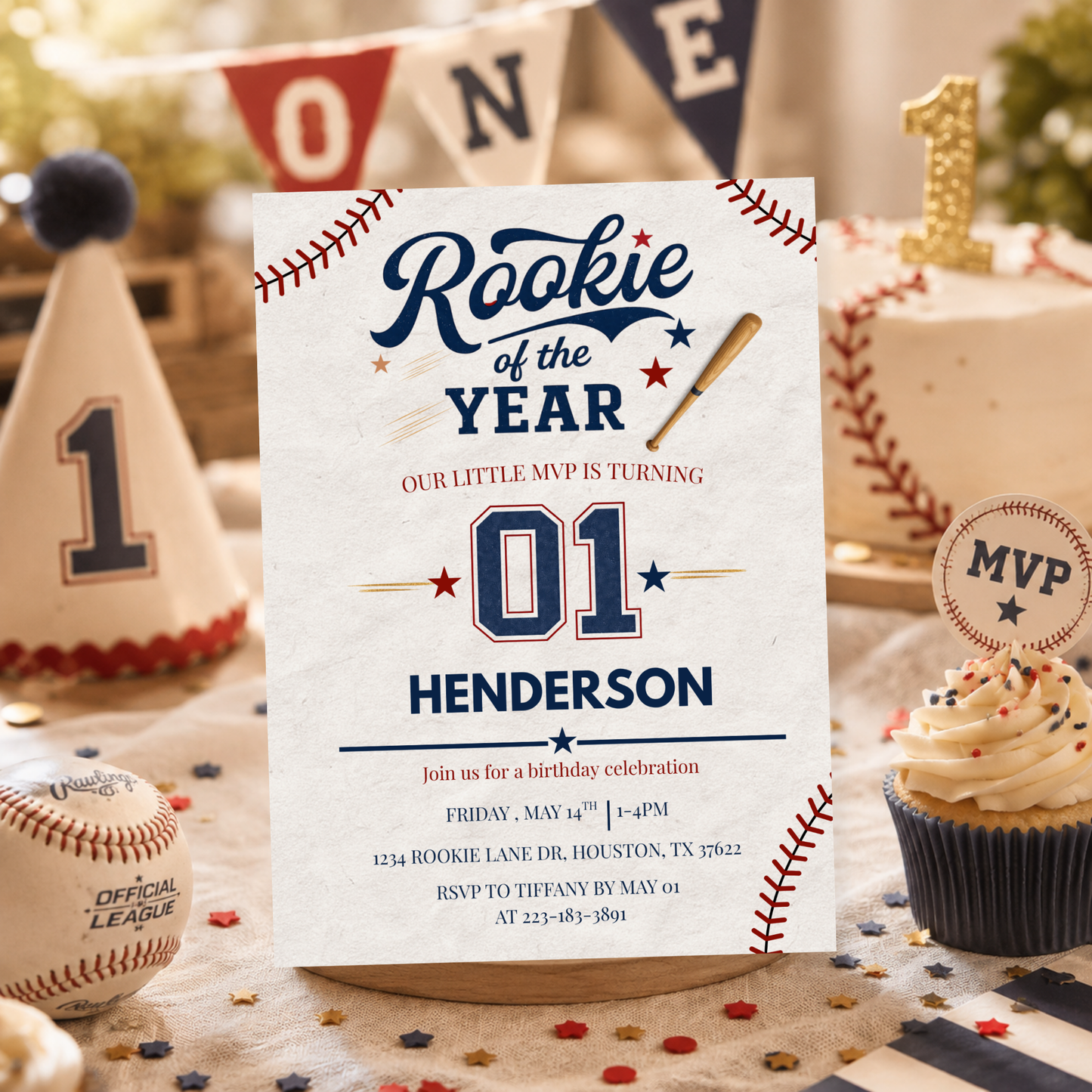 Rookie Year First Birthday Invitation