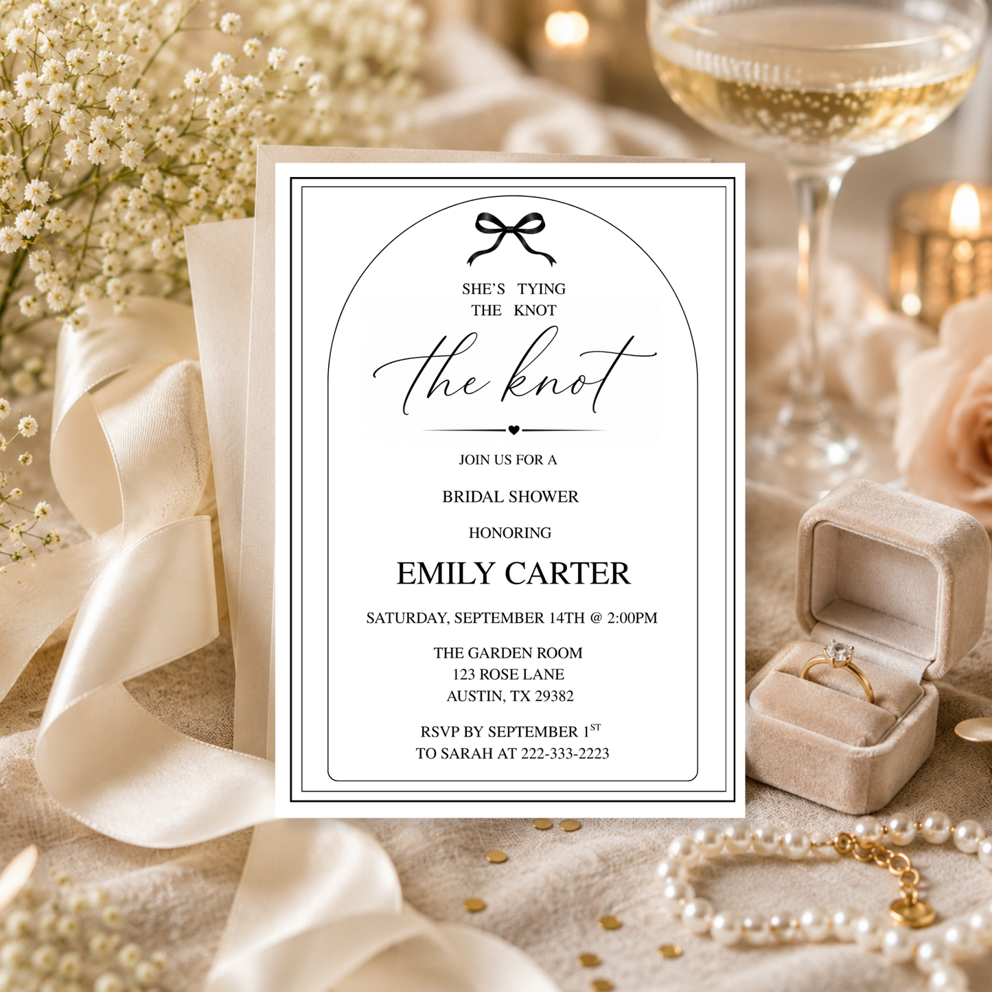 She's Tying The Knot Bridal Shower Invitation