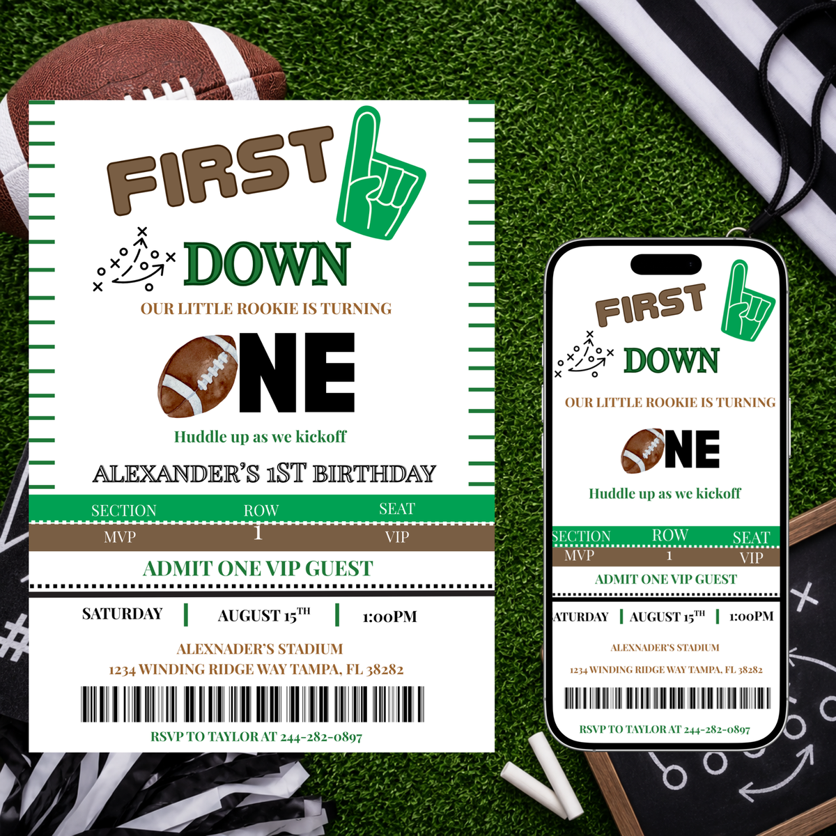 First Year Down Invitation