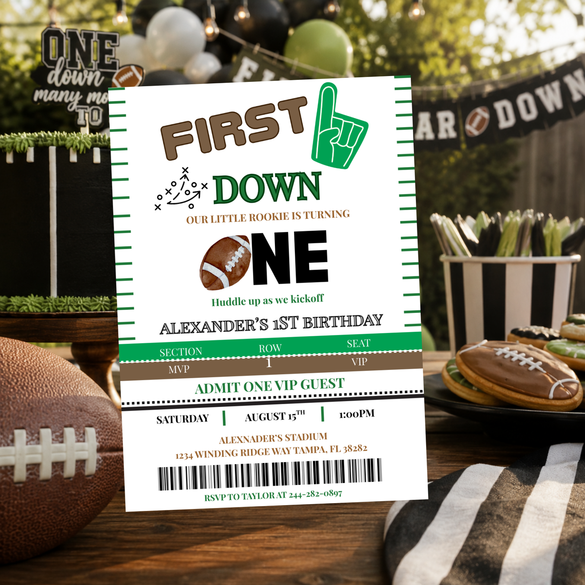 First Year Down Invitation