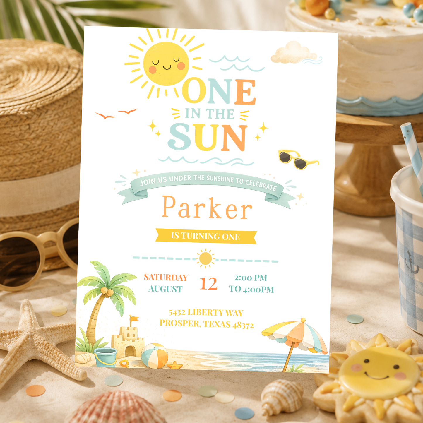 One in the Sun Birthday Invitation