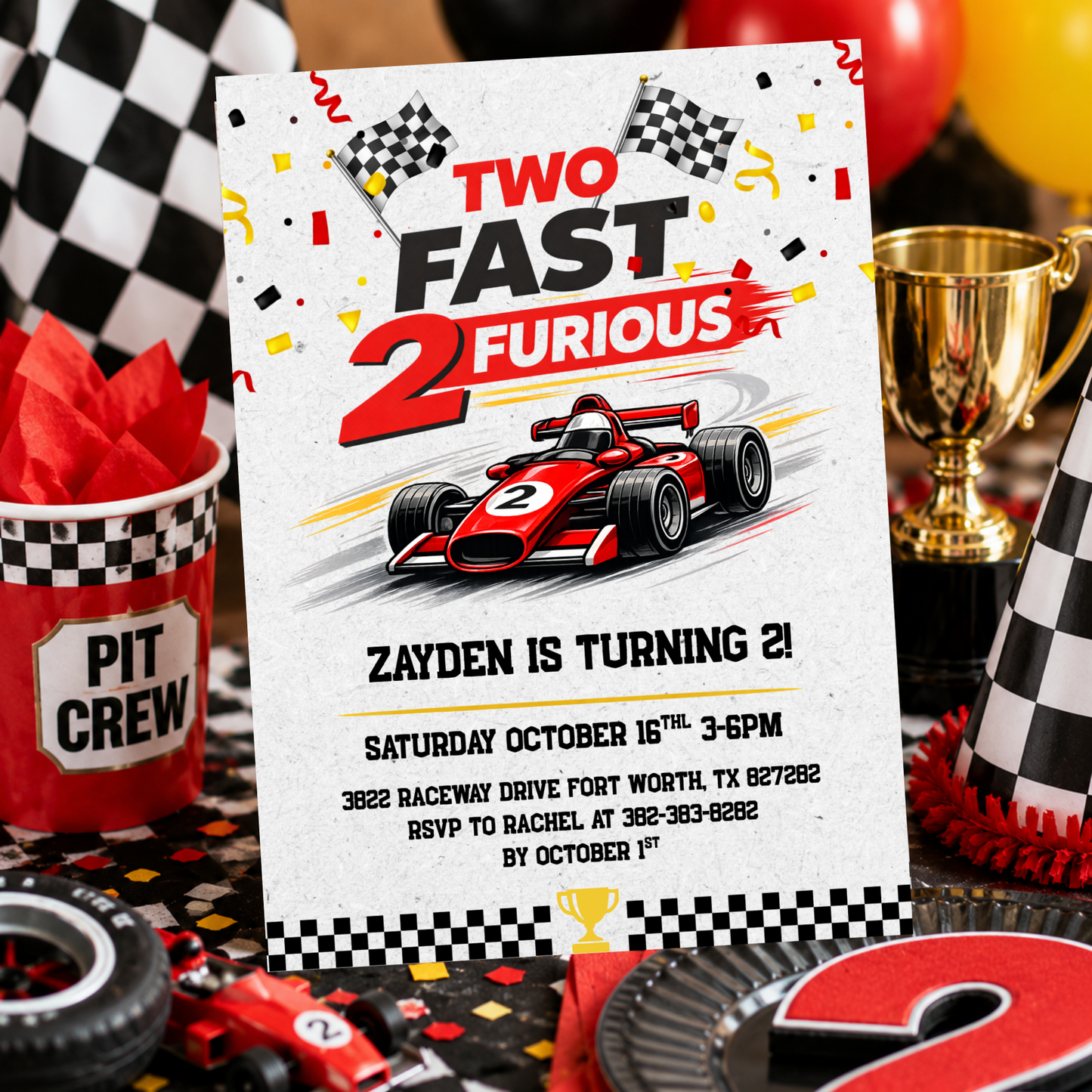 Two Fast Two Furious Birthday Invitation